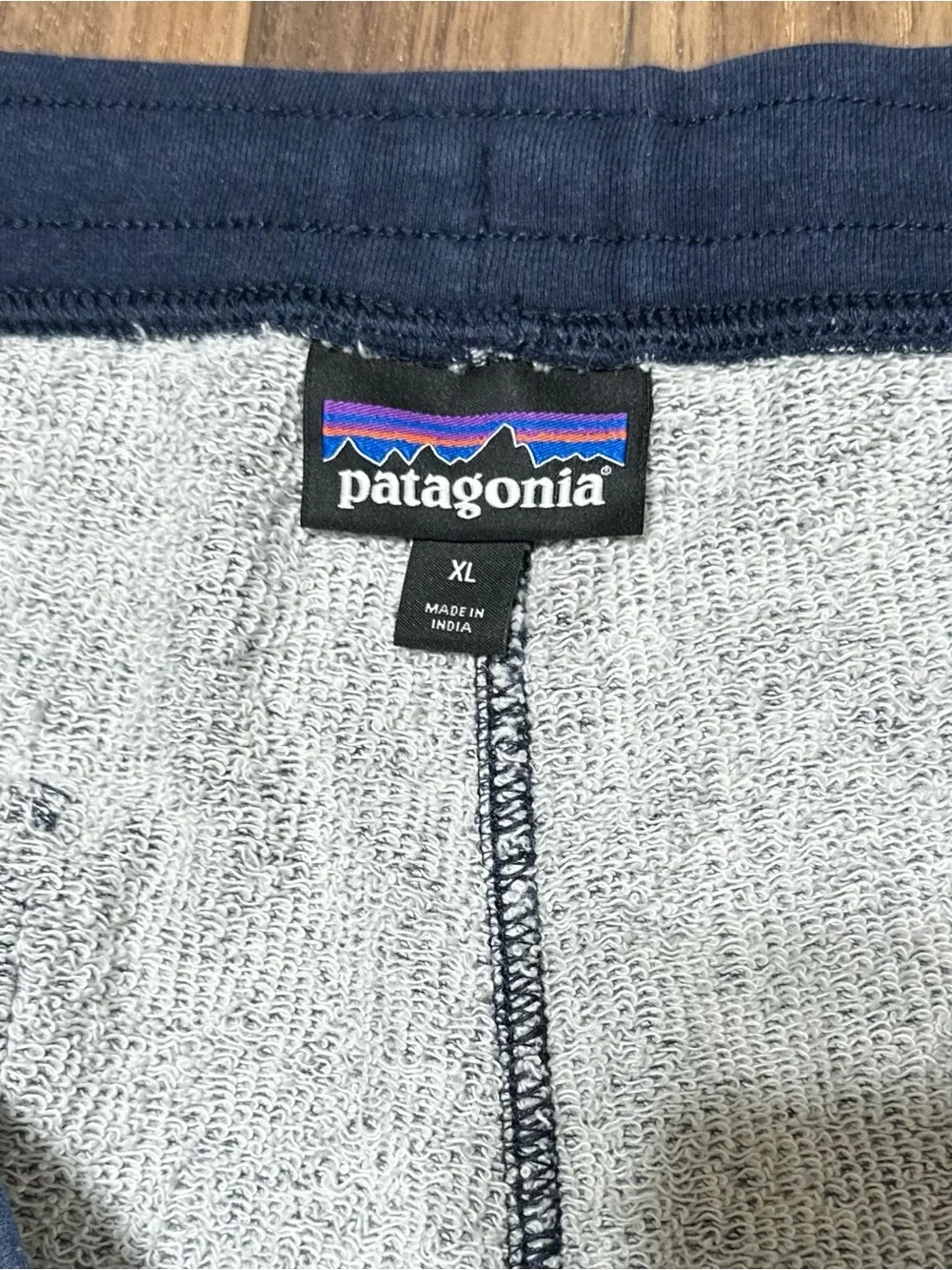 Patagonia Shorts Men's XL  Fleece Navy Blue Mahnya Organic Cotton 7”